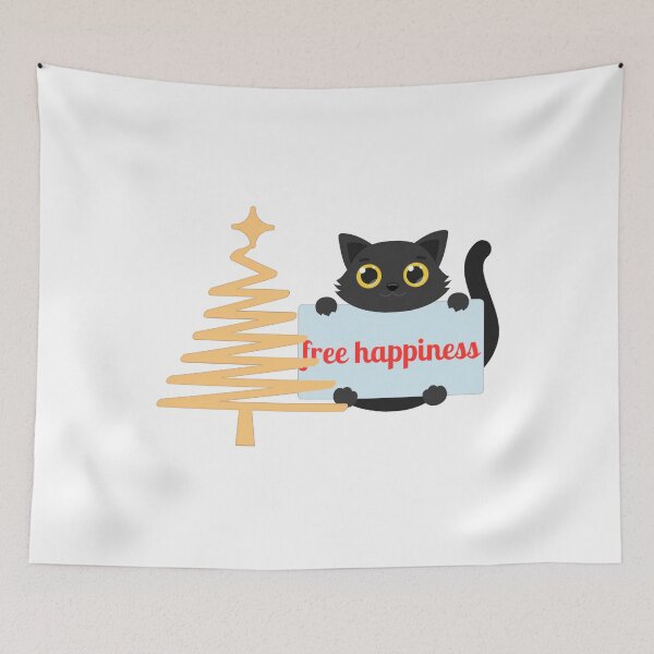 Item preview, Cute Black Cat Holding A Happiness Sign - Happy New Year Black Cat designed and sold by Contam_ZY.