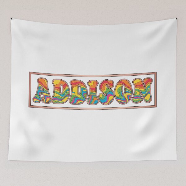 Item preview, ❤️ Addison Personalized Name Wavy Retro Shirt, Coffee Mug, Sticker Gift designed and sold by HelixPedia.