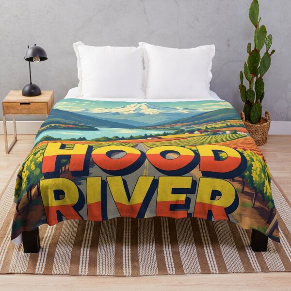 Item preview, Hood River, Oregon, USA: Vintage-Style Painterly Travel Poster designed and sold by LSVart.