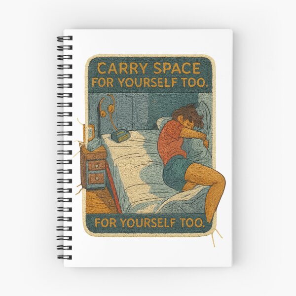 Item preview, Carry Space for Yourself Too – Hand-Embroidered Rest & Healing Sticker Art designed and sold by Gurjeetpixelart.