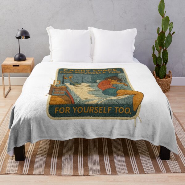 Item preview, Carry Space for Yourself Too – Hand-Embroidered Rest & Healing Sticker Art designed and sold by Gurjeetpixelart.