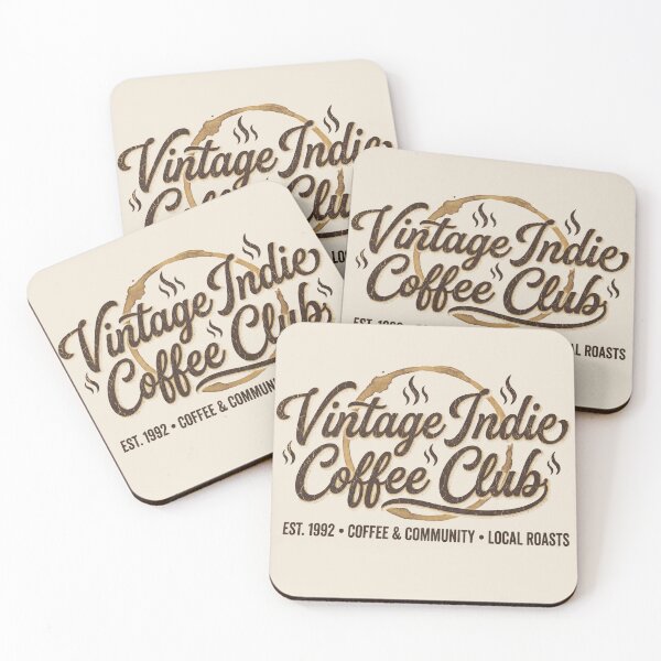 Item preview, Vintage Indie Coffee Club – Retro Coffee Lover Typography Design designed and sold by Afridi Art House.