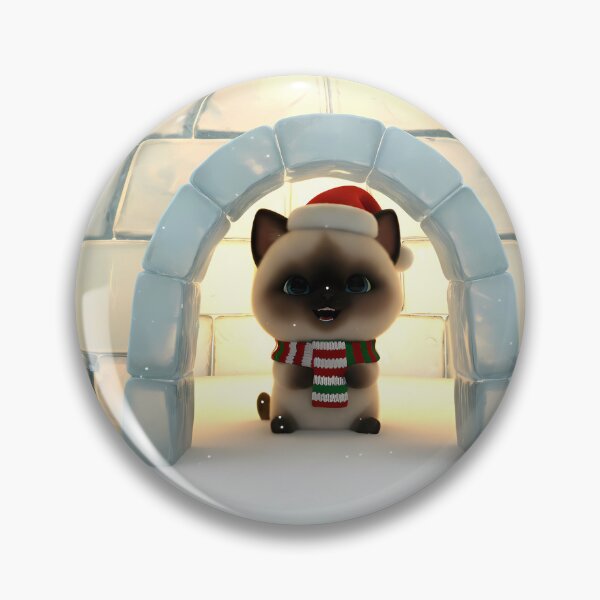 Item preview, Igloo Kitten in Santa Hat – Cozy Winter Holiday Art designed and sold by meesub.