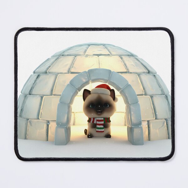 Item preview, Igloo Kitten in Santa Hat – Cozy Winter Holiday Art designed and sold by meesub.