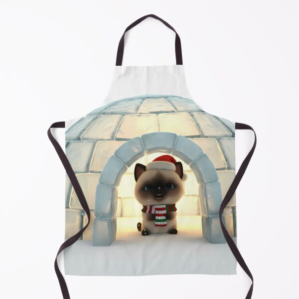 Item preview, Igloo Kitten in Santa Hat – Cozy Winter Holiday Art designed and sold by meesub.