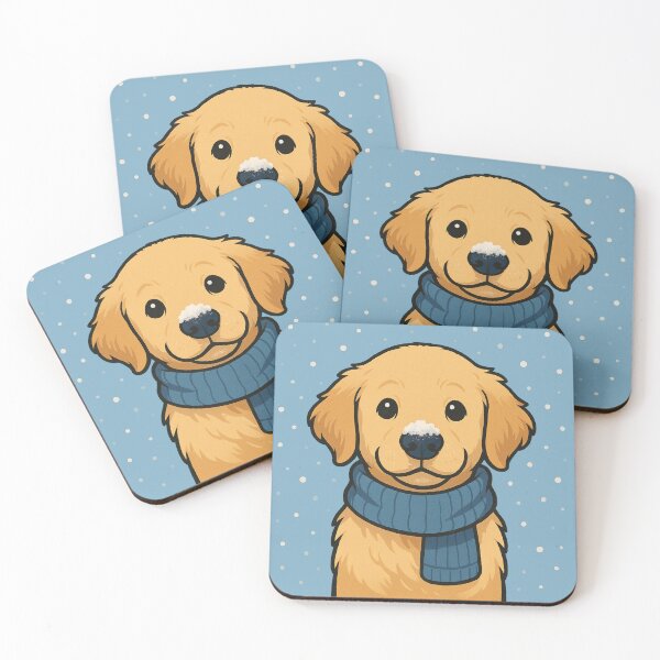 Item preview, Frosty Nose Puppy in Blue Scarf – Cozy Winter Dogmom Art designed and sold by dogmomtees.