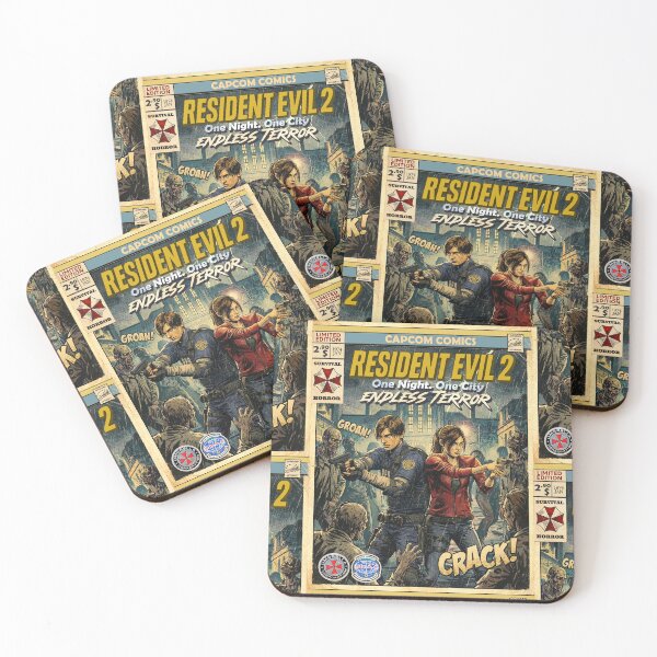 Item preview, Resident Evil 2 Leon & Claire Classic Comic Retro Gaming Art  designed and sold by Back2Collage.