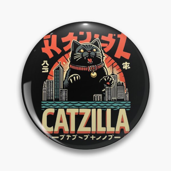 Item preview, Catzilla Vintage Funny Cute Cat Art Japanese Sunset designed and sold by sahbender.