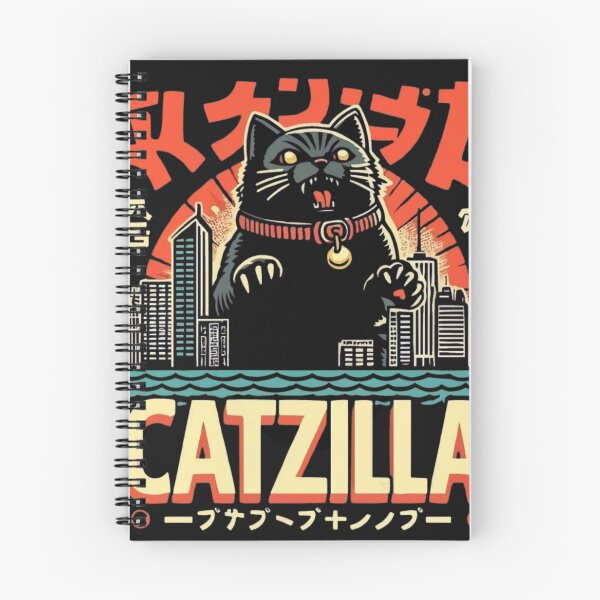 Item preview, Catzilla Vintage Funny Cute Cat Art Japanese Sunset designed and sold by sahbender.