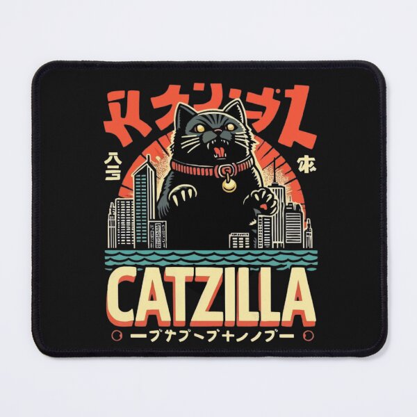 Item preview, Catzilla Vintage Funny Cute Cat Art Japanese Sunset designed and sold by sahbender.