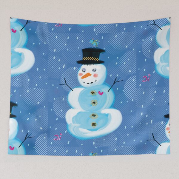 Item preview, Cozy winter friendship between cute loving snowman and little bird designed and sold by Dilyana Rumenova - Shantabella.