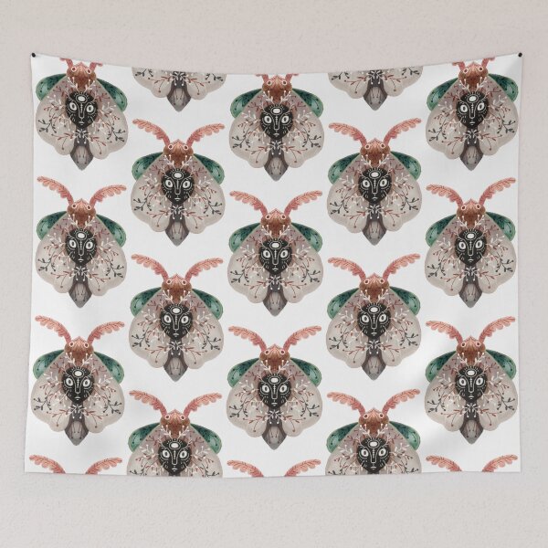 Item preview, Moth mask, folkloric moth, symbolic animals and totems designed and sold by Dormitria.