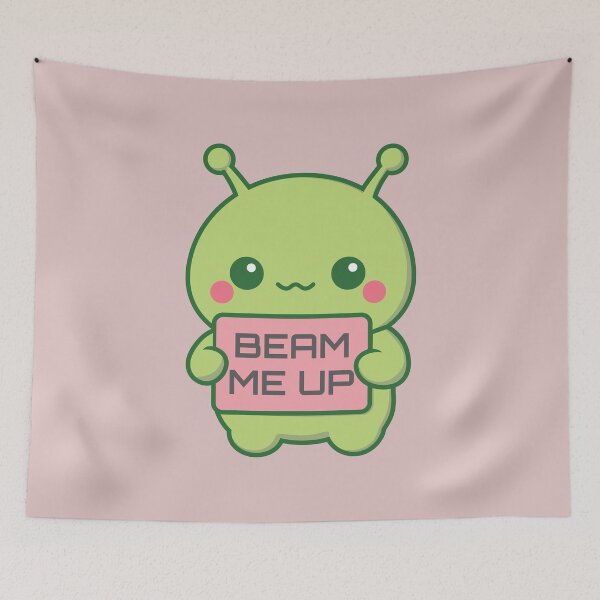 Item preview, Beam Me Up || Cute Kawaii Alien UFO designed and sold by LadyInEverGreen.