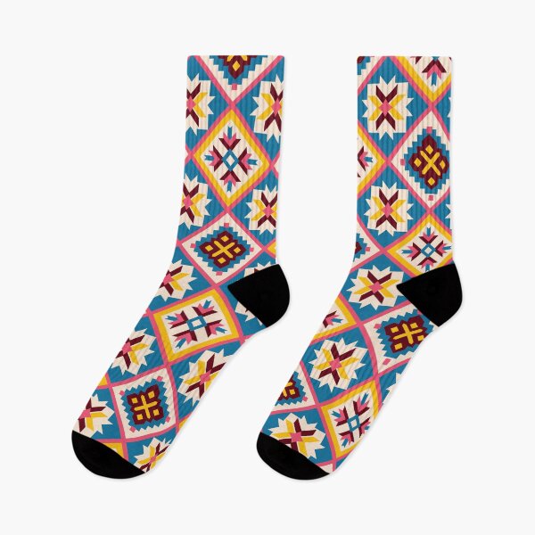 Item preview, Afrohemian Home Decor - Geometric Tribals - white and blue designed and sold by Gamer's Delight.