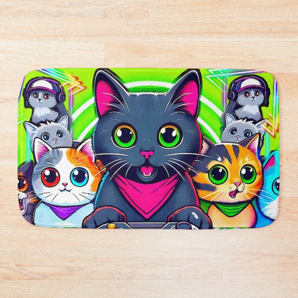 Item preview, Neon Gamer Cats Cut-Out designed and sold by IsotonicLunarCat.