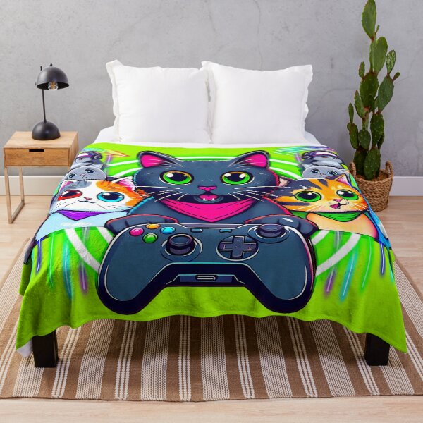 Item preview, Neon Gamer Cats Cut-Out designed and sold by IsotonicLunarCat.