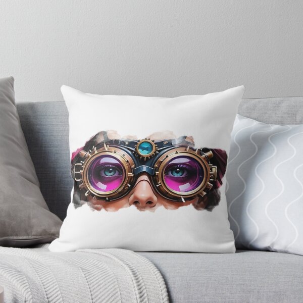 Item preview, Futuristic Steampunk Goggles Art – Neon Cyber Eyes & Retro Future Vision designed and sold by JaaGo PopLab.
