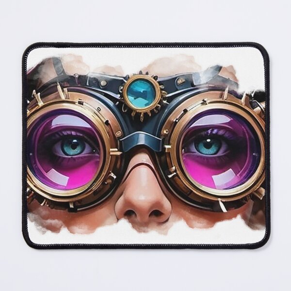 Item preview, Futuristic Steampunk Goggles Art – Neon Cyber Eyes & Retro Future Vision designed and sold by JaaGo PopLab.