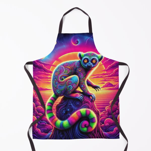 Item preview, Psychedelic Lemur in Neon Sunset – Surreal Colorful Animal Art designed and sold by Dogandesighn.