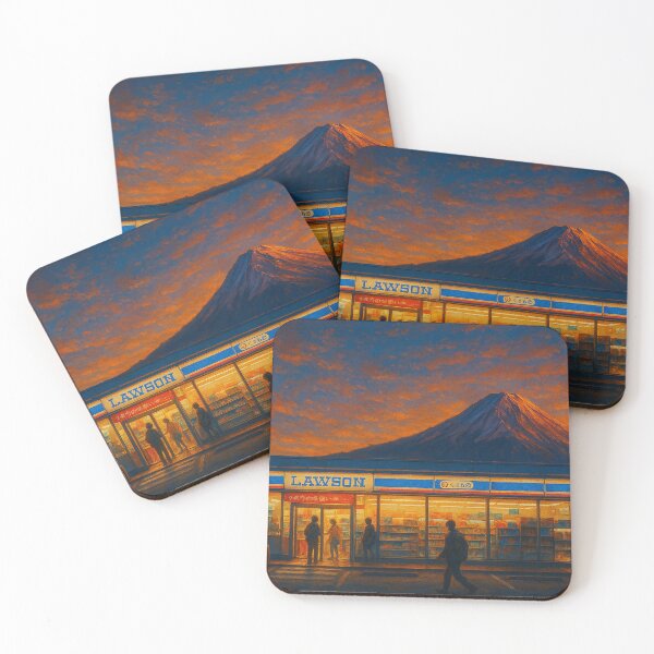 Item preview, Lawson at Dusk Under Mount Fuji – Japan Evening Glow designed and sold by Myōhō Print Co..