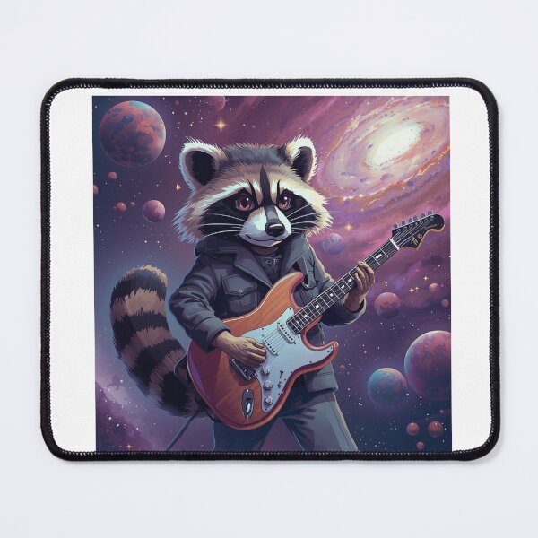 Item preview, Cosmic Raccoon Rocking the Galaxy – Space Guitar Astronaut Art designed and sold by Fouziaart08.