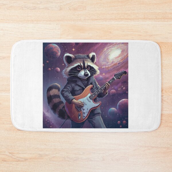 Item preview, Cosmic Raccoon Rocking the Galaxy – Space Guitar Astronaut Art designed and sold by Fouziaart08.