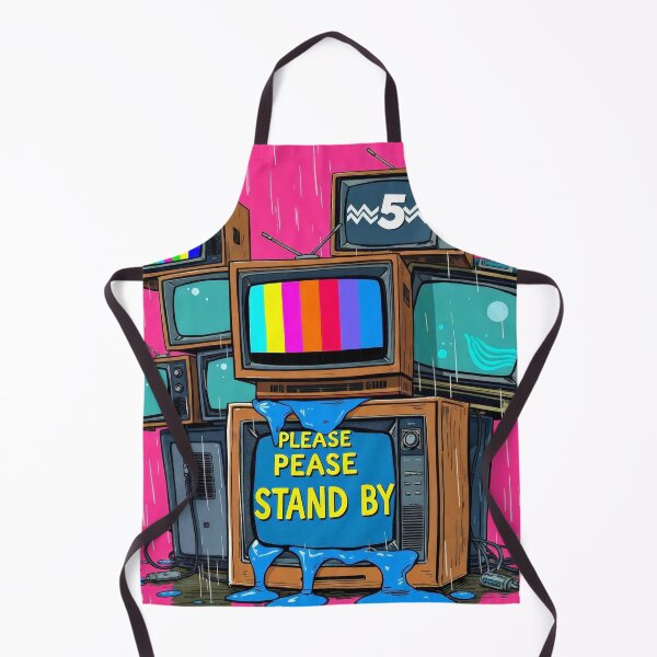 Item preview, Retro TV Stack Pop Art - Vintage Television Wall Hot Pink designed and sold by Cine8.