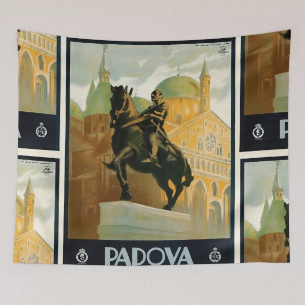 Item preview, Vintage Padova Travel Poster | Equestrian Statue Art | Italian Renaissance Masterpiece | Historic Basilica & Culture designed and sold by artofuniverse.