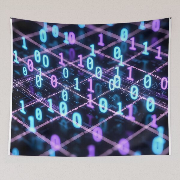 Item preview, Futuristic Glowing Magenta & Blue Grid Pattern (image size 7840x11680) designed and sold by Digital-Davinci.