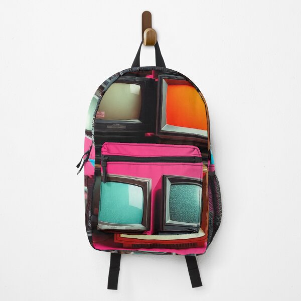 Item preview, Retro TV Stack Pop Art - Vintage Television Wall Hot Pink designed and sold by Cine8.