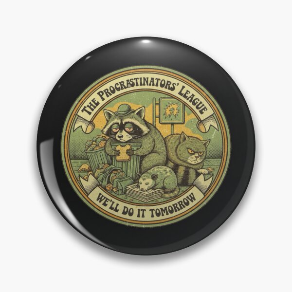 Item preview, Tired Raccoon Club – Retro Procrastination Humor designed and sold by Whisky1111.
