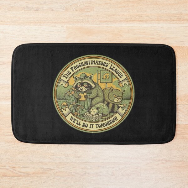 Item preview, Tired Raccoon Club – Retro Procrastination Humor designed and sold by Whisky1111.