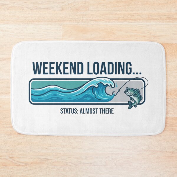Item preview, Funny Fishing Weekend Loading Status Bar Design designed and sold by EverBranz-stor.