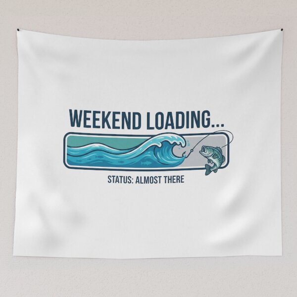 Item preview, Funny Fishing Weekend Loading Status Bar Design designed and sold by EverBranz-stor.