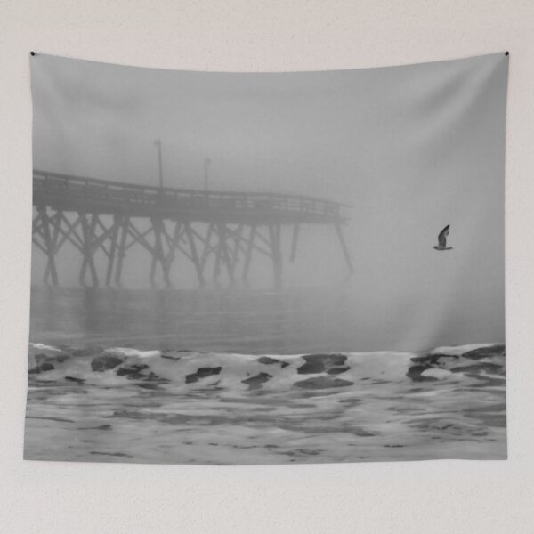 Item preview, Surfside Beach In A Fog Black & White designed and sold by What I See by Dawne.