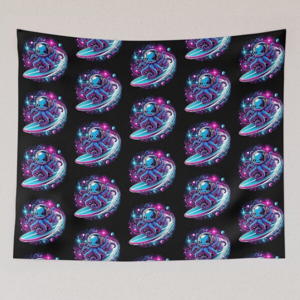 Item preview, Cosmic Octopus Astronaut – Neon Space Surf Art  Alternatif başlıklar: designed and sold by Dogandesighn.