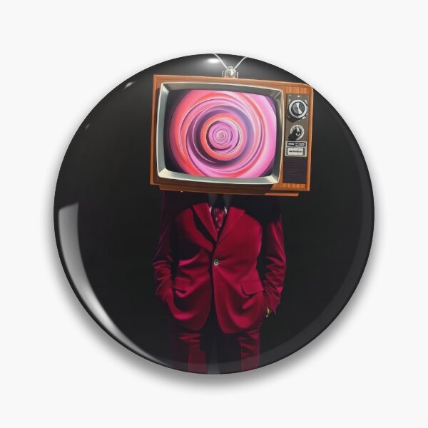 Item preview, Hypnotic TV Head Red Suit - Surreal Retro Television Portrait designed and sold by Cine8.