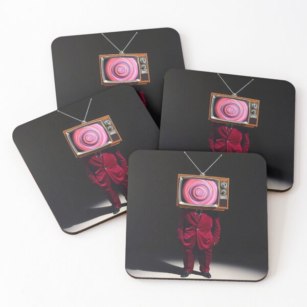 Item preview, Hypnotic TV Head Red Suit - Surreal Retro Television Portrait designed and sold by Cine8.