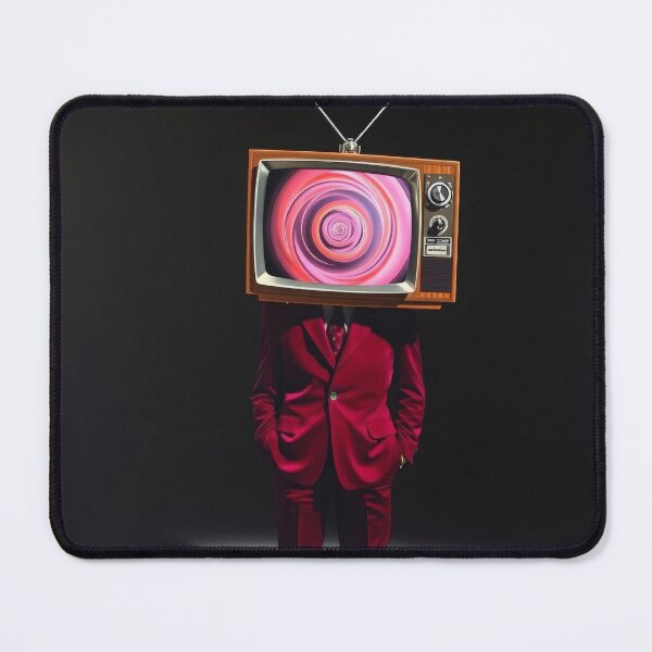 Item preview, Hypnotic TV Head Red Suit - Surreal Retro Television Portrait designed and sold by Cine8.