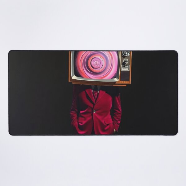 Item preview, Hypnotic TV Head Red Suit - Surreal Retro Television Portrait designed and sold by Cine8.