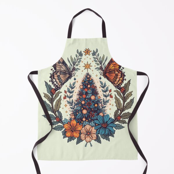 Item preview, Cottagecore Christmas Tree with Butterflies and Vintage Botanical Wreath designed and sold by HimBoo.