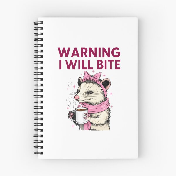 Item preview, Warning I Will Bite Opossum Coffee Diva — Pink Ribbon Sarcasm Art designed and sold by Colorful-Garden.