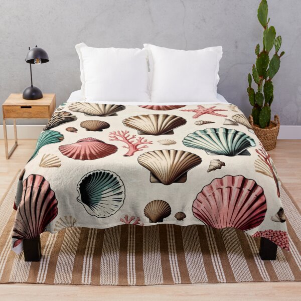 Item preview, Seashells and Coral Coastal Pattern designed and sold by LakLuxe studio .