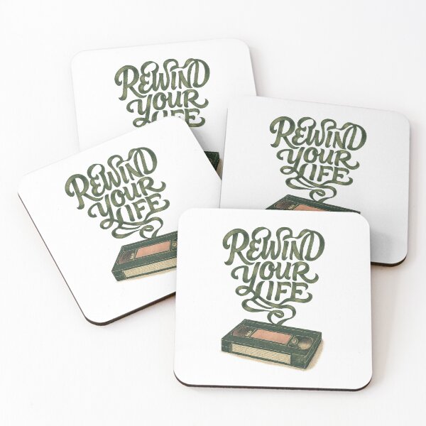 Item preview, Rewind Your Life - Vintage VHS Tape Typography designed and sold by MKreative Studio.