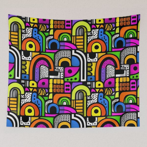 Item preview, Neo-Memphis Geometric Abstract Pattern designed and sold by ikidyounot.