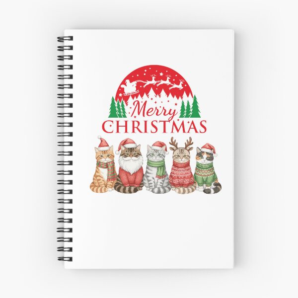 Item preview, Merry Christmas Cats in Santa Hats – Cute Festive Holiday Cat Illustration designed and sold by Fouziaart08.