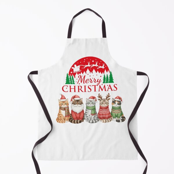 Item preview, Merry Christmas Cats in Santa Hats – Cute Festive Holiday Cat Illustration designed and sold by Fouziaart08.