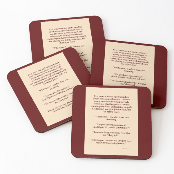 Item preview, Wild Roses, Mary Oliver poem designed and sold by LucyBloomSoon.