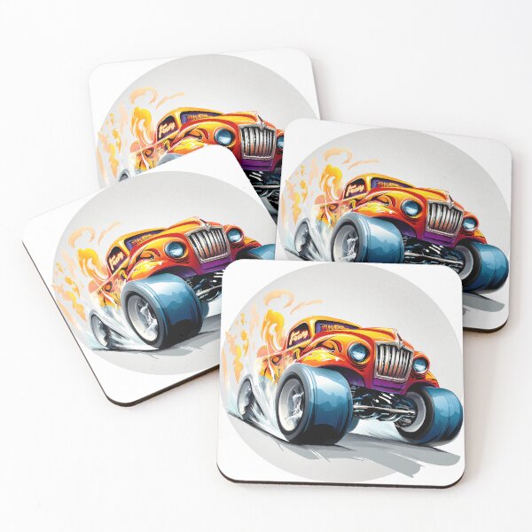 Item preview, Flaming Hot Rod Muscle Car Illustration – Retro Custom Racing Art designed and sold by DesignArtist.ia.