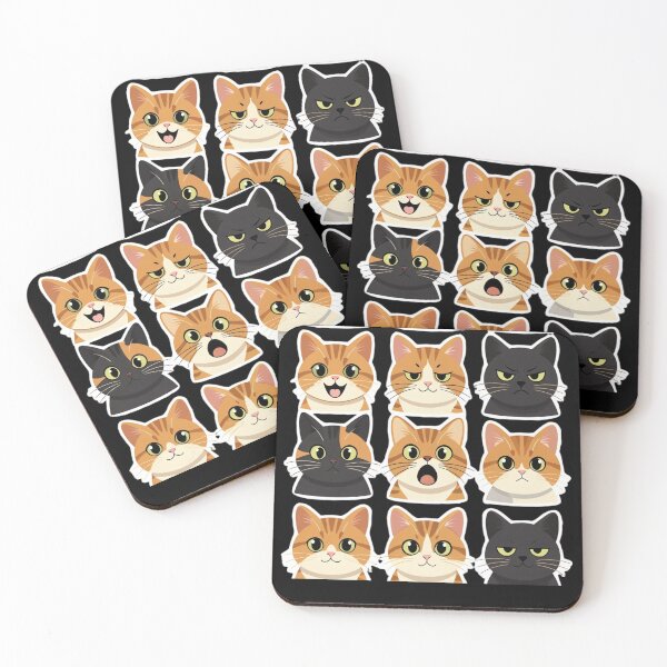 Item preview, Cat Pattern black and orange cat– Assorted Kitty Faces Cute Cat designed and sold by GrumpySableye.